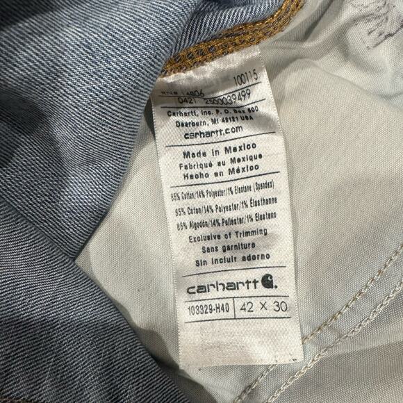 Carhartt 103329-H40 Double-Knee Carpenter Jeans Men’s 42x30 Rugged Flex - Picture 9 of 10